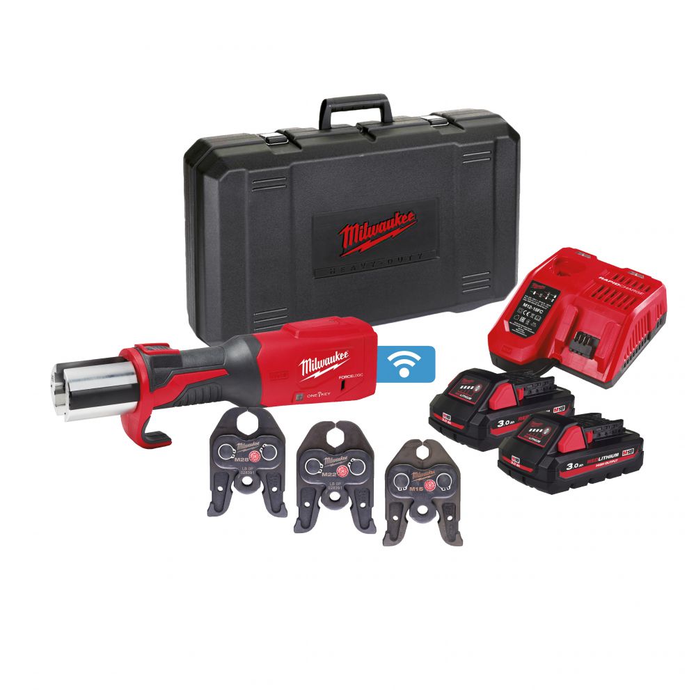 Milwaukee - Bürstenloses Akku-Presswerkzeug M18 Force Logic ONE-KEY  (M18 ONEBLHPT-302C M-SET) 